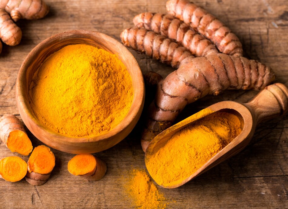 Turmeric root and powder