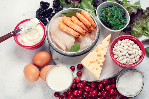 Iodine rich foods on a tabletop