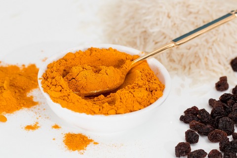 Closeup of turmeric powder